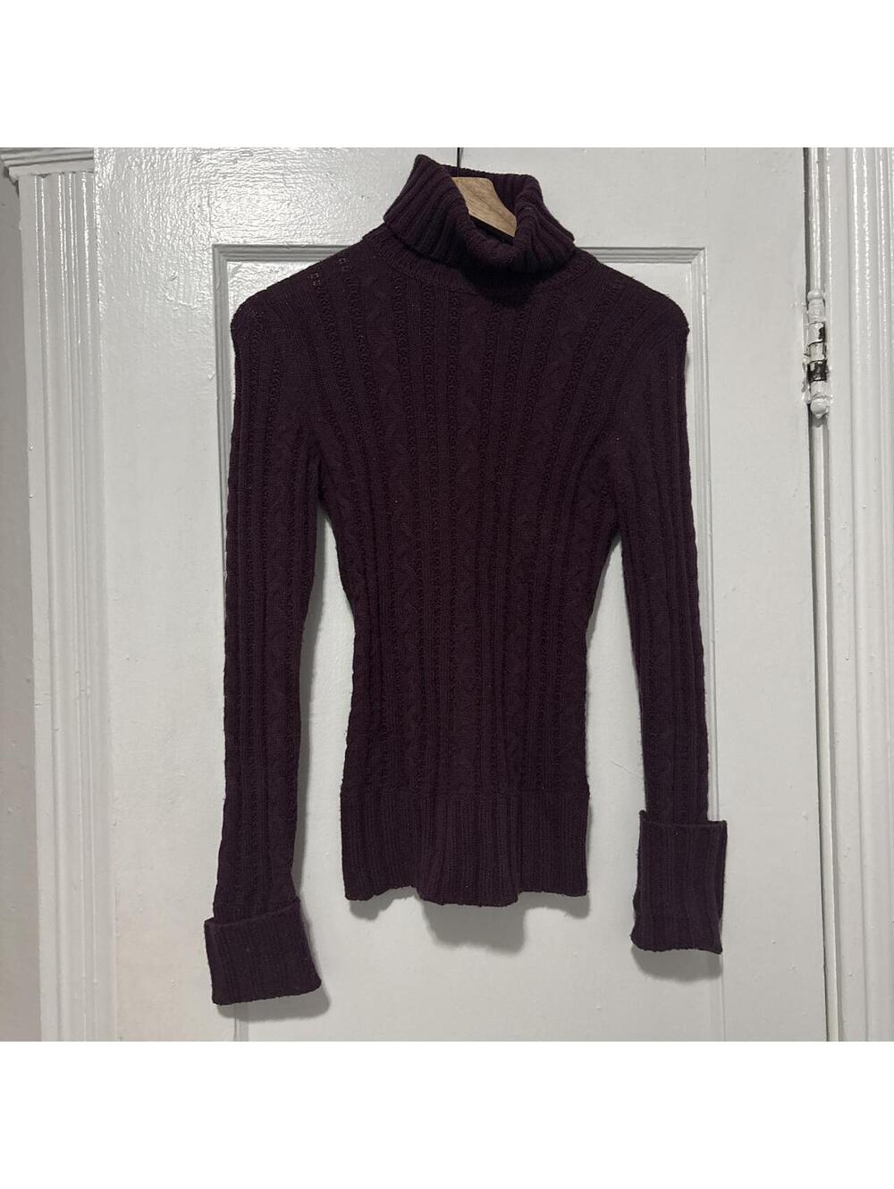 Express Women's Purple and Burgundy Jumper